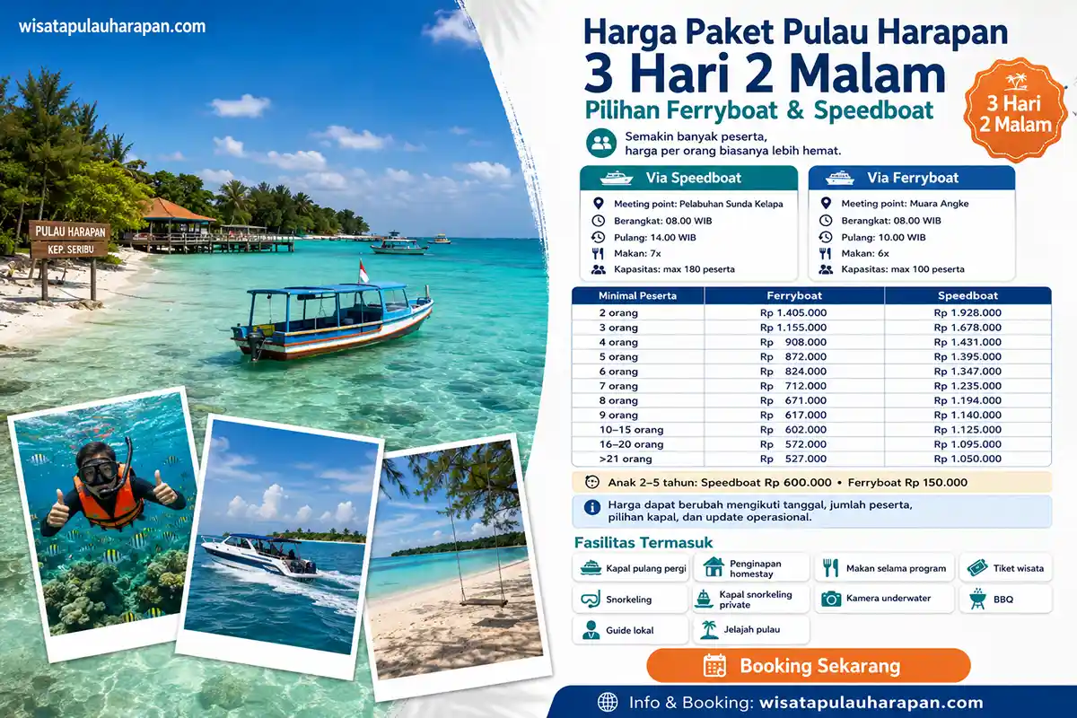 Private Trip Pulau Harapan 3 hari 2 malam untuk rombongan